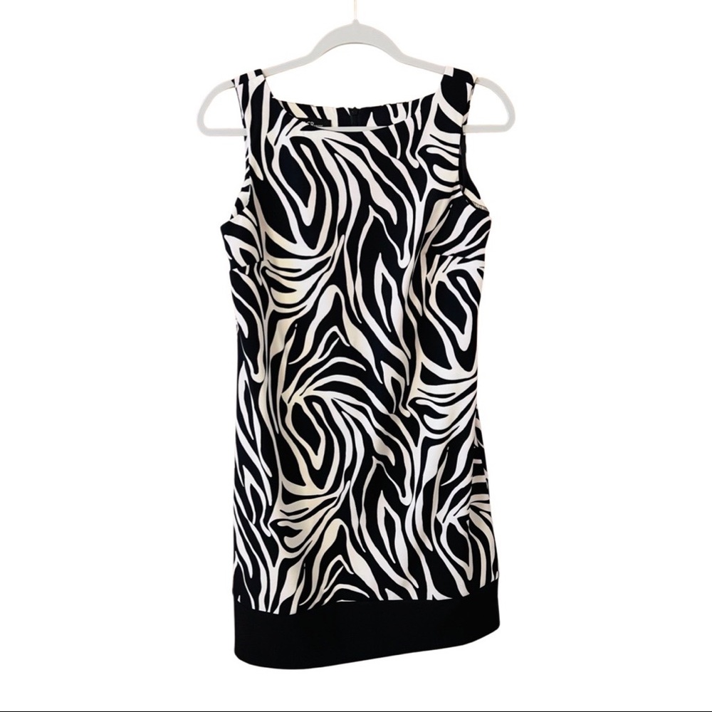 AGB Black and White Zebra Print Dress